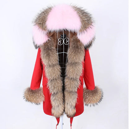 Damen Parka mit Kunstfellbesatz und Kapuze - Wintermantel