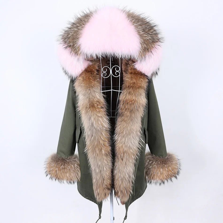Damen Parka mit Kunstfellbesatz und Kapuze - Wintermantel