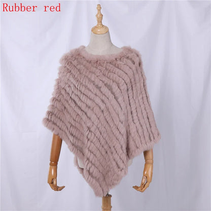 Damen Poncho weich strukturiert Grau Winter Cape
