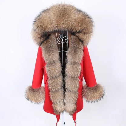 Damen Parka mit Kunstfellbesatz und Kapuze - Wintermantel