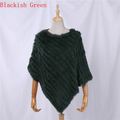 Damen Poncho weich strukturiert Grau Winter Cape