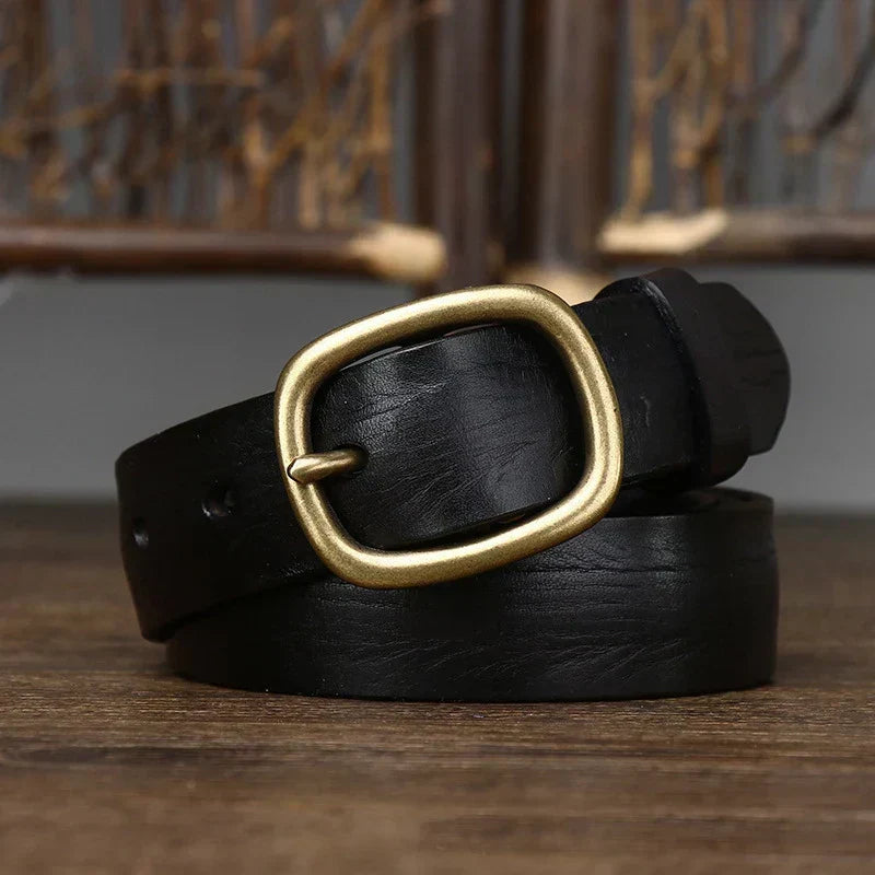 Unisex Gürtel aus strukturiertem Material mit goldfarbener Metallschnalle