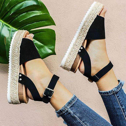Damen Espadrille Plateau-Sandalen mit Knöchelriemen – Modische Sommerschuhe für Alltag und Urlaub