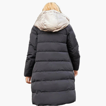 Damen Winter Steppmantel mit Kapuze – Modischer, langer Mantel für Alltag & Freizeit
