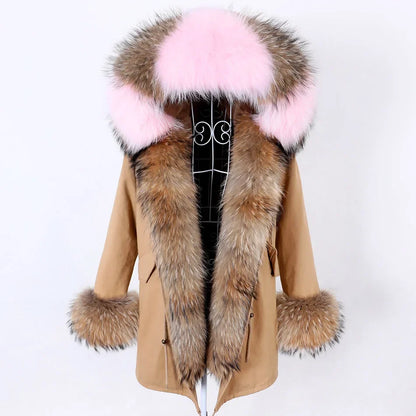 Damen Parka mit Kunstfellbesatz und Kapuze - Wintermantel