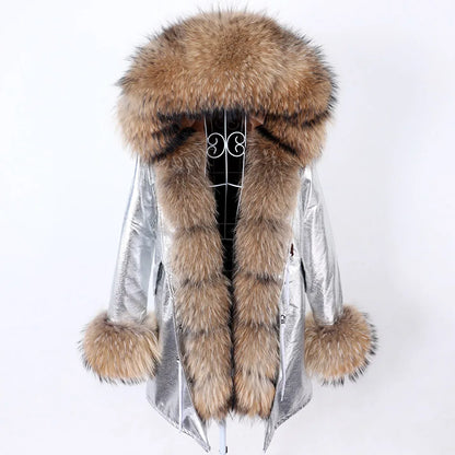 Damen Parka mit Kunstfellbesatz und Kapuze - Wintermantel