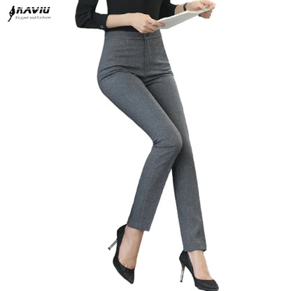 Damen Stoffhose Business elegant hohe Taille Slim Fit