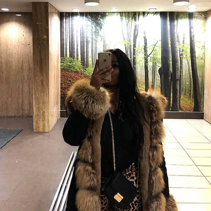 Damen Parka mit Kunstfellbesatz und Kapuze - Wintermantel