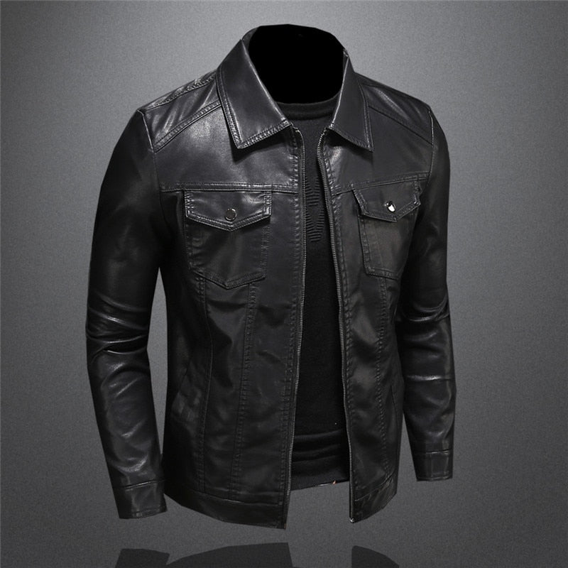 Herren Veganem Lederjacke im klassischen Design für stilvollen Alltag und besondere Anlässe