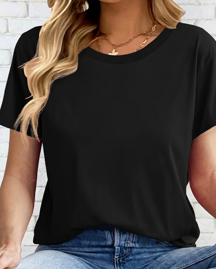 Damen Basic T-Shirt im Casual-Stil für Alltag und Freizeit