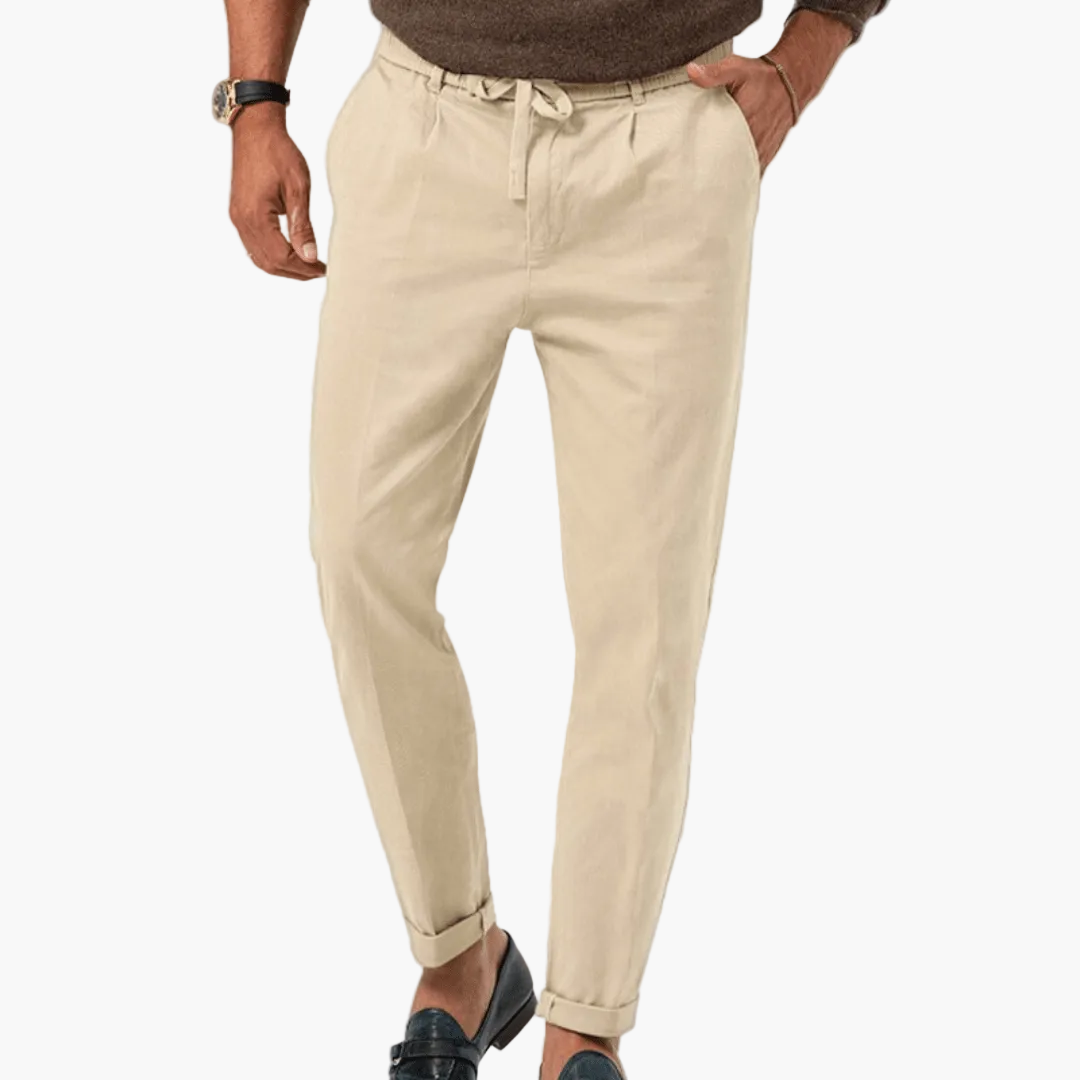 Herren Freizeithose mit elastischem Tunnelzug – Bequemer Smart-Casual-Look für den Alltag