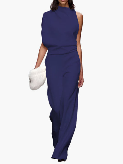 Damen Jumpsuit Elegant – Ärmellos, Weites Bein, Perfekt für Büro & Alltag