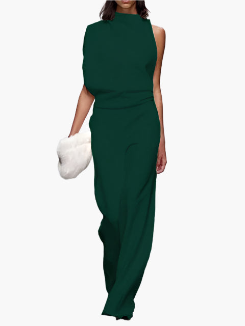 Damen Jumpsuit Elegant – Ärmellos, Weites Bein, Perfekt für Büro & Alltag