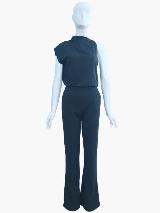 Damen Eleganter Jumpsuit mit weitem Bein – Modernes Outfit für Alltag und Büro