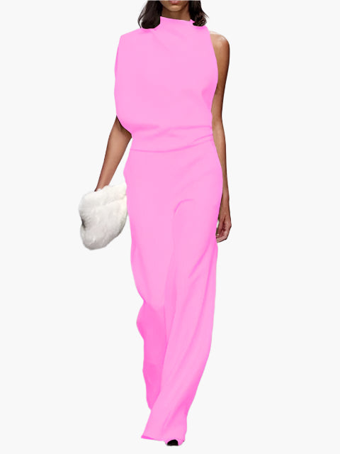 Damen Jumpsuit Elegant – Ärmellos, Weites Bein, Perfekt für Büro & Alltag