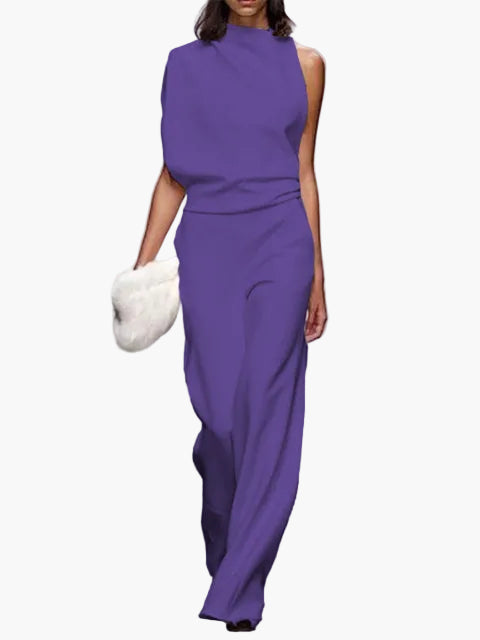 Damen Eleganter Jumpsuit mit weitem Bein – Modernes Outfit für Alltag und Büro