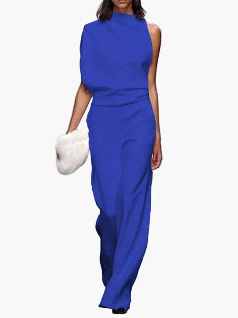 Damen Eleganter Jumpsuit mit weitem Bein – Modernes Outfit für Alltag und Büro