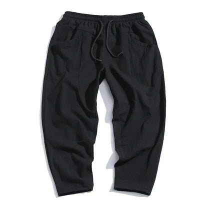 Herren Relaxed Fit Sommerhose – Cropped Veganes Leinen Style für Freizeit & Alltag
