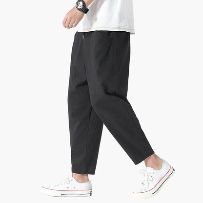 Herren Relaxed Fit Sommerhose – Cropped Veganes Leinen Style für Freizeit & Alltag