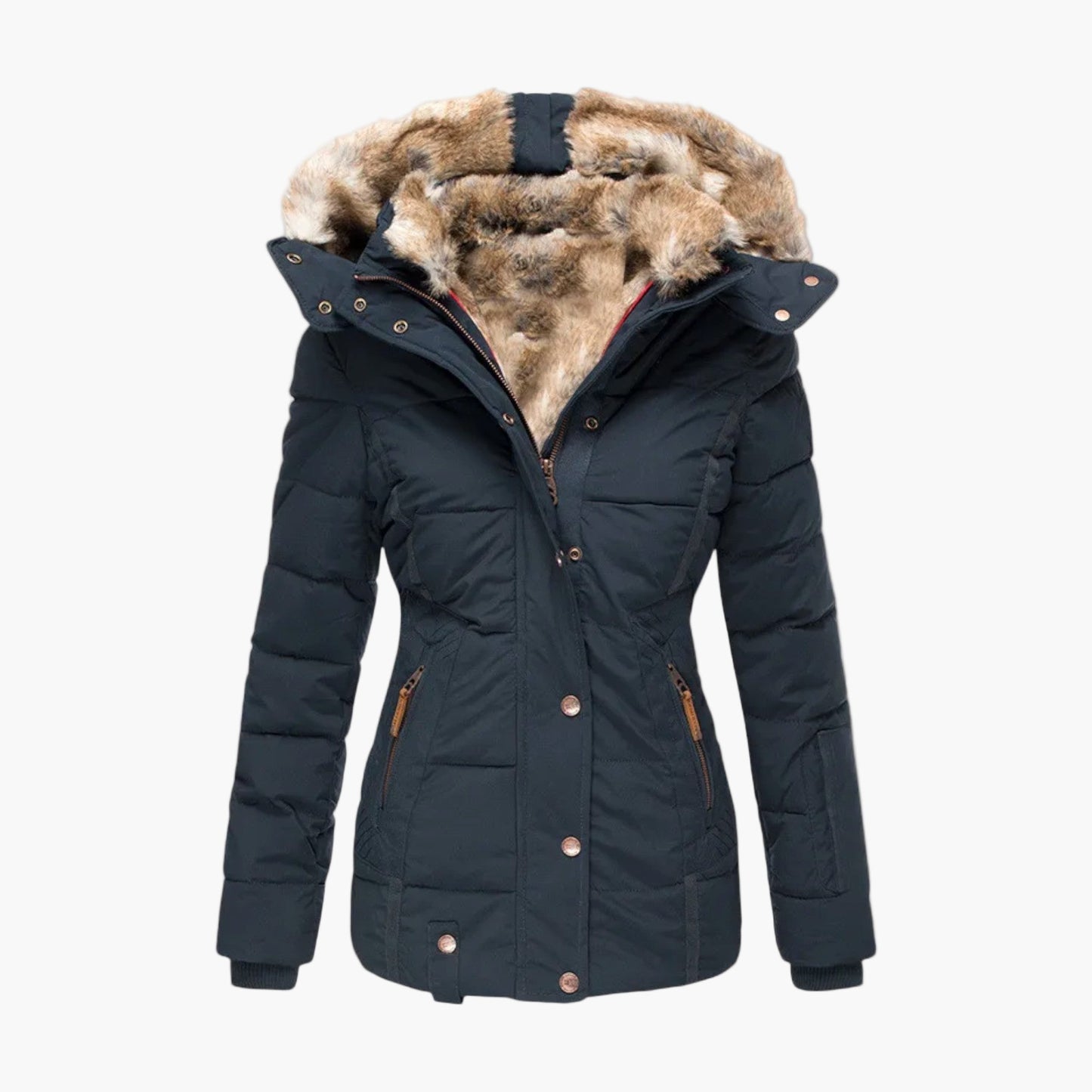 Damen Winterjacke mit Fellfutter – Elegante, warme Outdoorjacke für kalte Tage