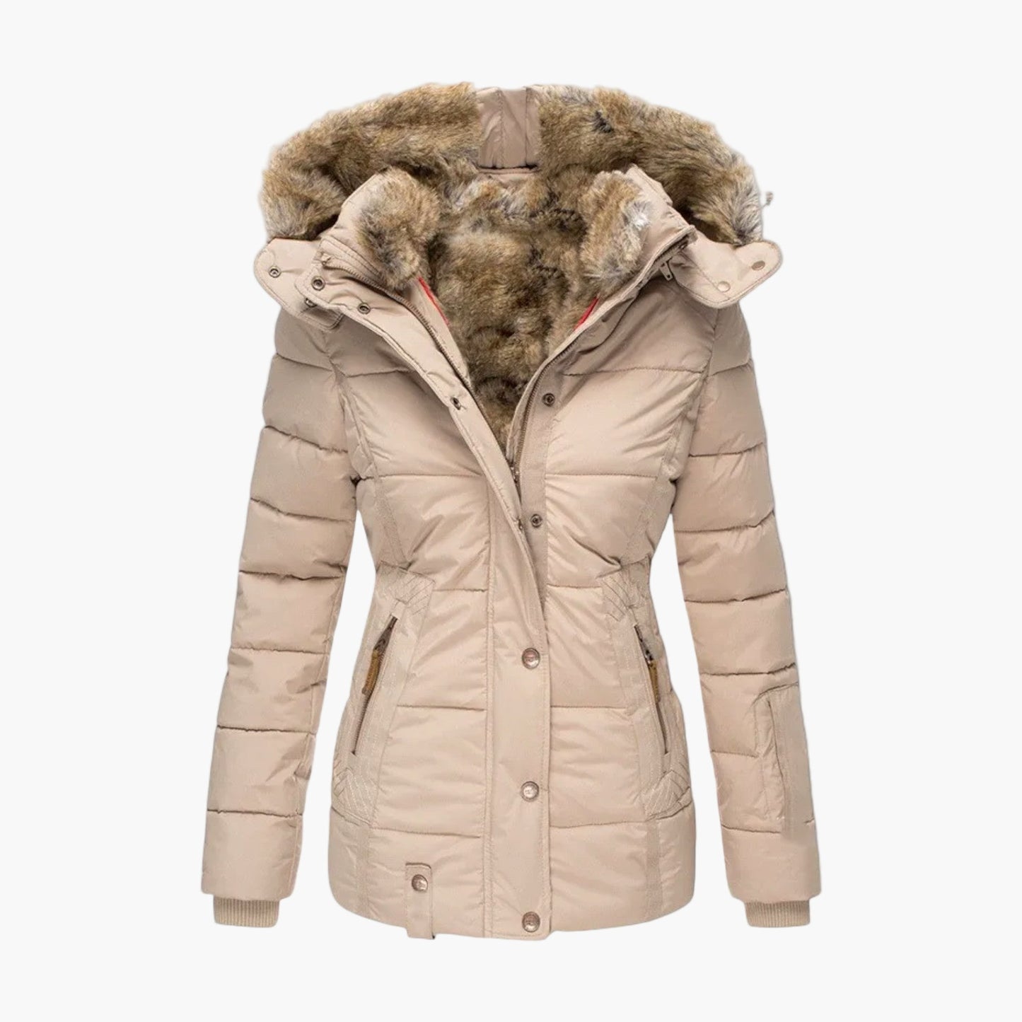 Damen Winterjacke mit Fellfutter – Elegante, warme Outdoorjacke für kalte Tage