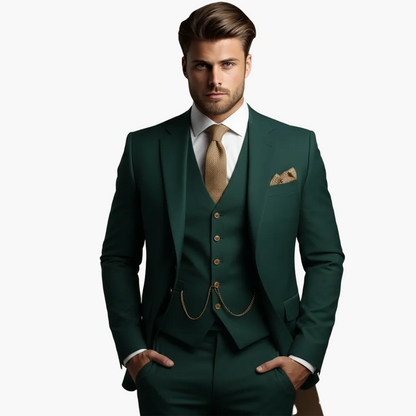 Eleganter Herren Anzug Dreiteilig – Slim Fit Business & Hochzeit Festanzug