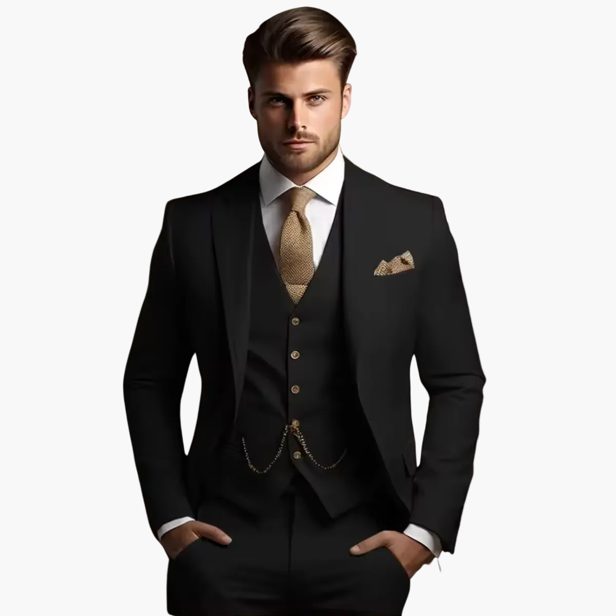 Eleganter Herren Anzug Dreiteilig – Slim Fit Business & Hochzeit Festanzug
