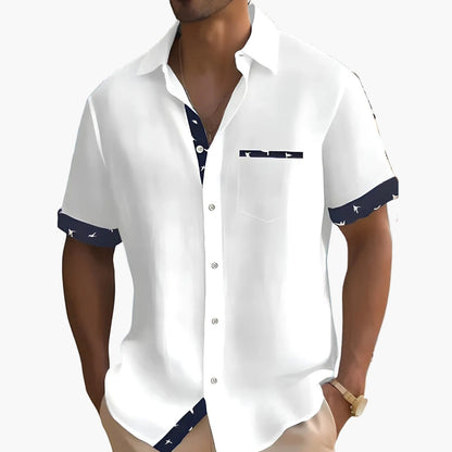 Herren Freizeit Kurzarmhemd – Modernes, leichtes Sommerhemd mit Kontrastdetails, ideal für Streetwear und Alltag