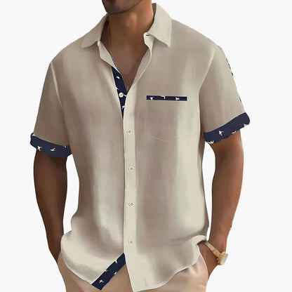 Herren Freizeit Kurzarmhemd – Modernes, leichtes Sommerhemd mit Kontrastdetails, ideal für Streetwear und Alltag