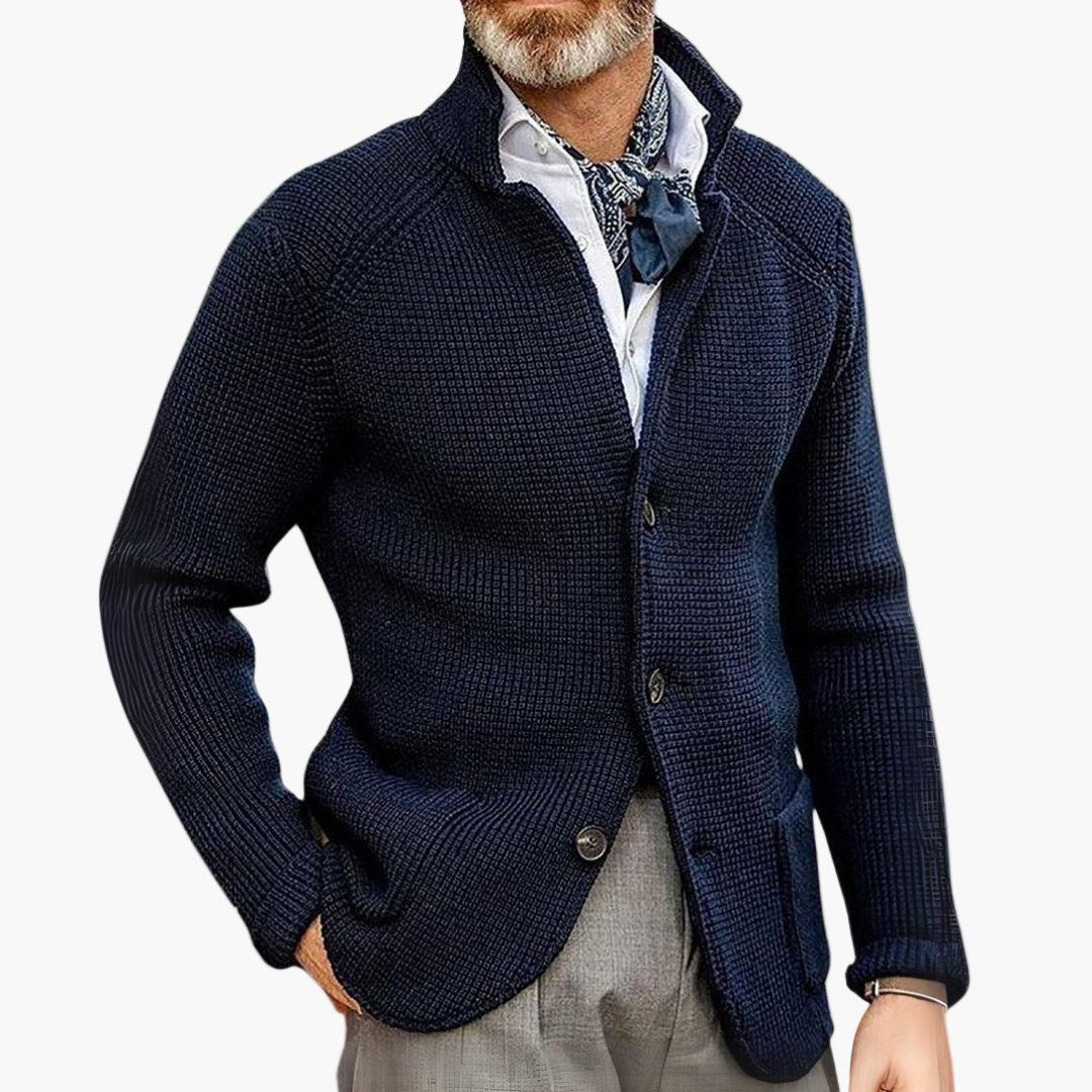 Herren Strickjacke mit Knopfleiste – Eleganter Freizeit-Look für Alltag & Büro