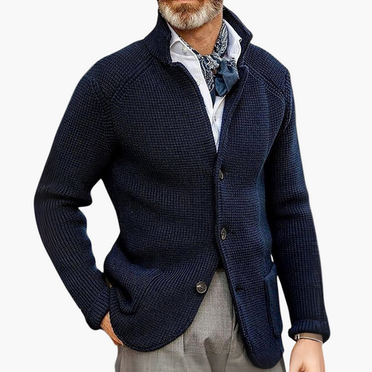 Herren Strickjacke mit Knopfleiste – Eleganter Freizeit-Look für Alltag & Büro
