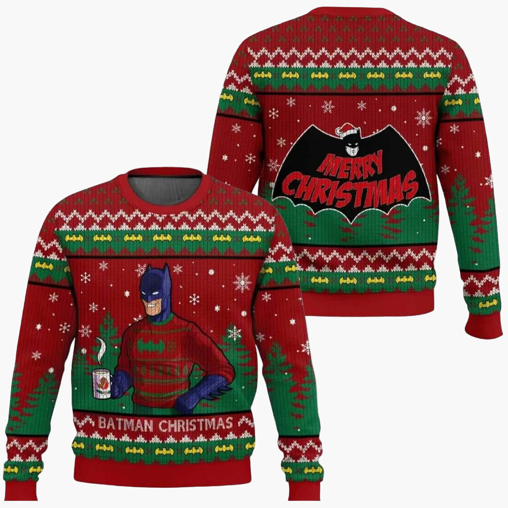 Herren Batman Weihnachts-Pullover – Lustiger Ugly Christmas Sweater für Fans