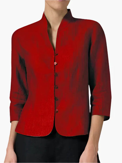 Damen Blazer Stehkragen Elegant Business Freizeitjacke – Zeitloser Style für Büro & Alltag