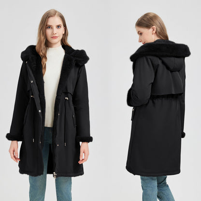 Damen Winterparka mit Kapuze und weichem Futter