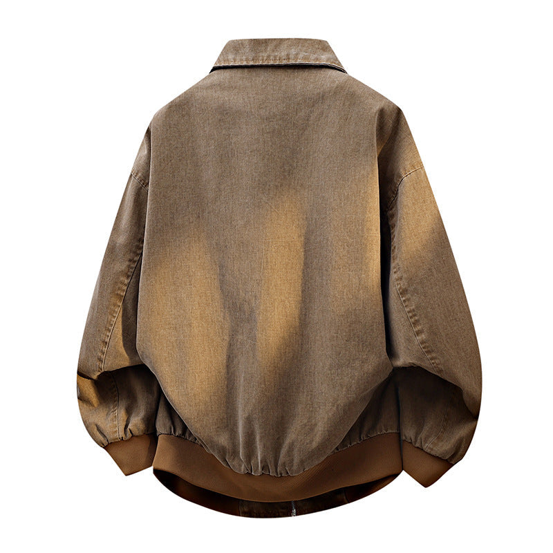 Unisex Jacke mit Kragen Reißverschluss und Rippbündchen