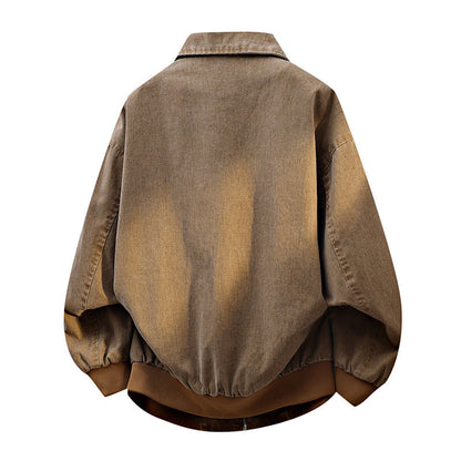 Unisex Jacke mit Kragen Reißverschluss und Rippbündchen