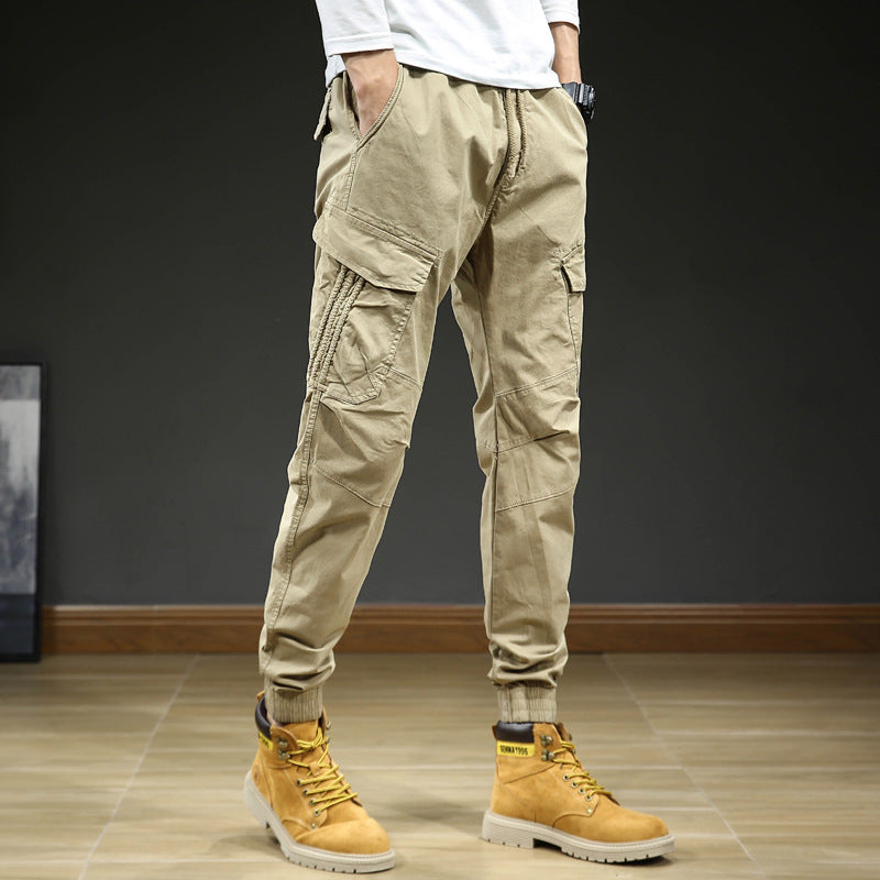 Herren Cargo Hose Jogger mit Tunnelzug Bund und Bündchen am Bein