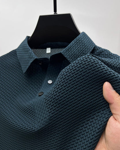 Herren Polohemd mit Strukturmuster – Eleganter Freizeitstil für Sommer, Sport & Alltag