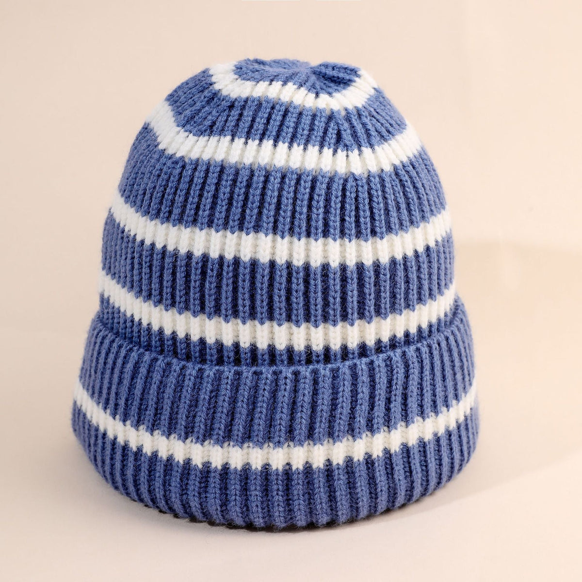 Unisex Mütze Gerippt Gestrickt Gestreift Beanie
