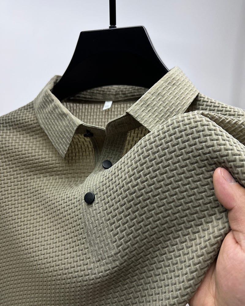 Herren Polohemd mit Strukturmuster – Eleganter Freizeitstil für Sommer, Sport & Alltag