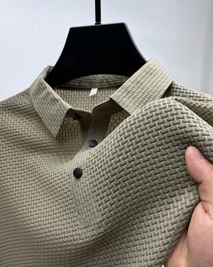 Herren Polohemd mit Strukturmuster – Eleganter Freizeitstil für Sommer, Sport & Alltag