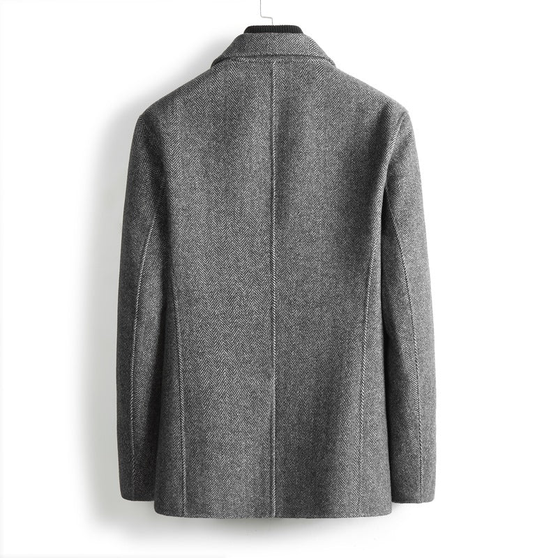 Herren Blazer Sakko aus weichem Material, einreihig, mit Reverskragen und Taschen