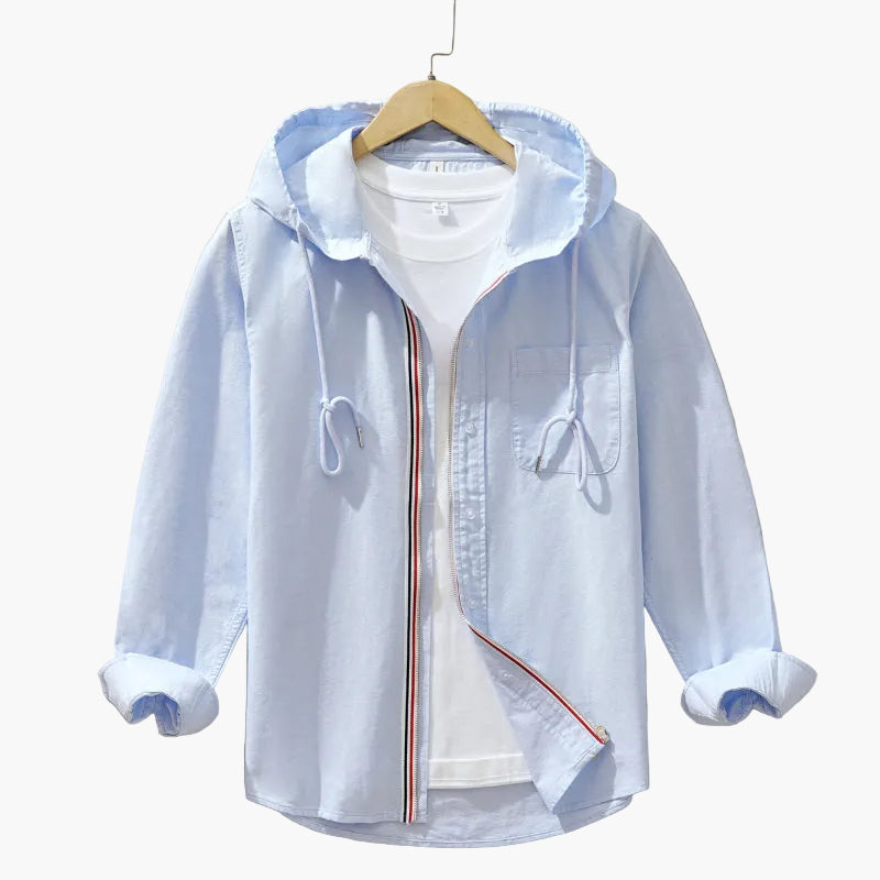 Herren Freizeit Kapuzenhemd – Leichtes Langarm Overshirt für Alltag & Reisen