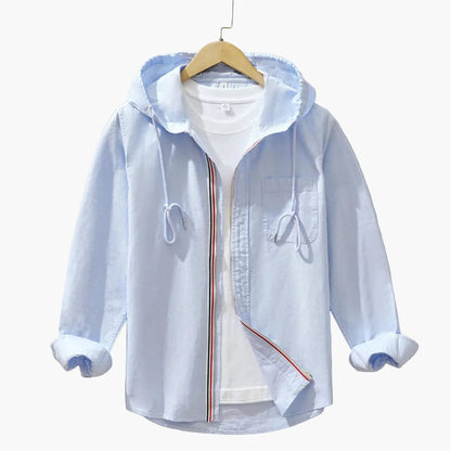 Herren Freizeit Kapuzenhemd – Leichtes Langarm Overshirt für Alltag & Reisen
