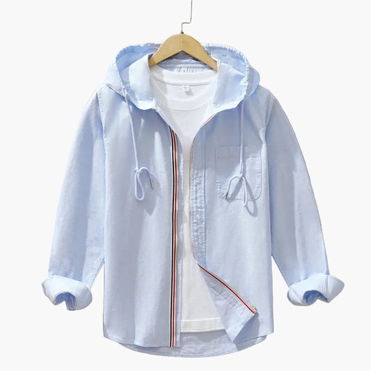 Herren Freizeit Kapuzenhemd – Leichtes Langarm Overshirt für Alltag & Reisen
