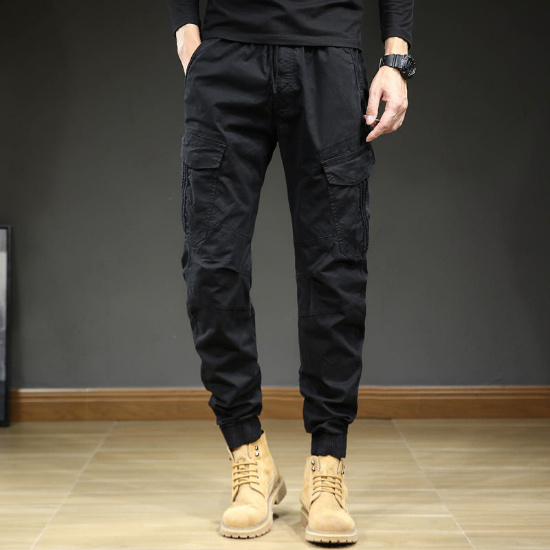 Herren Cargo Hose Jogger mit Tunnelzug Bund und Bündchen am Bein