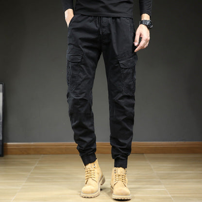 Herren Cargo Hose Jogger mit Tunnelzug Bund und Bündchen am Bein