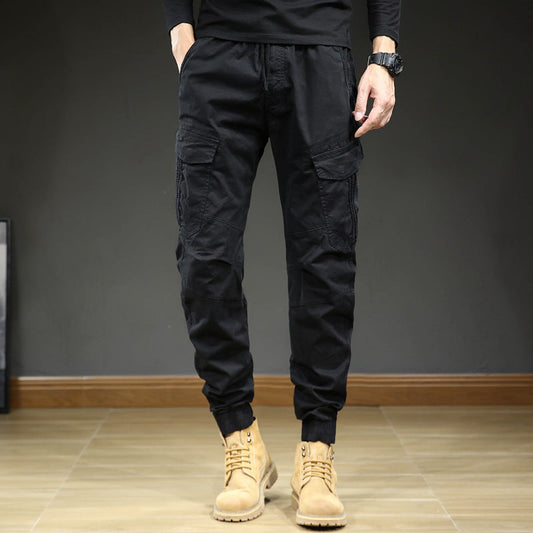 Herren Cargo Hose Jogger mit Tunnelzug Bund und Bündchen am Bein