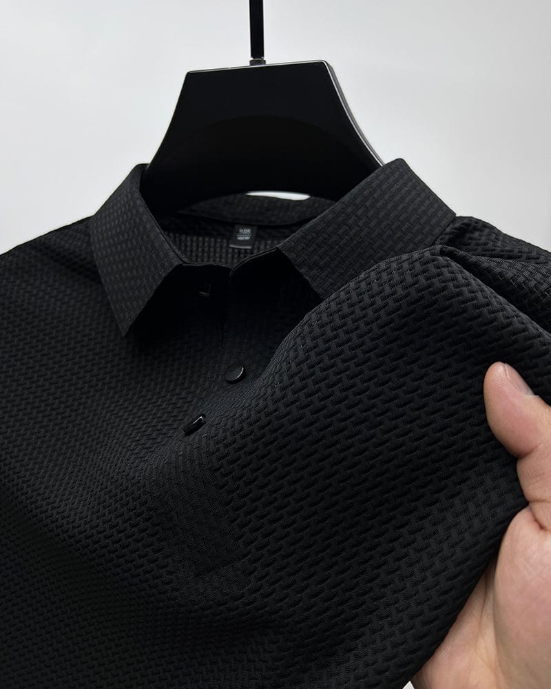 Herren Polohemd mit Strukturmuster – Eleganter Freizeitstil für Sommer, Sport & Alltag