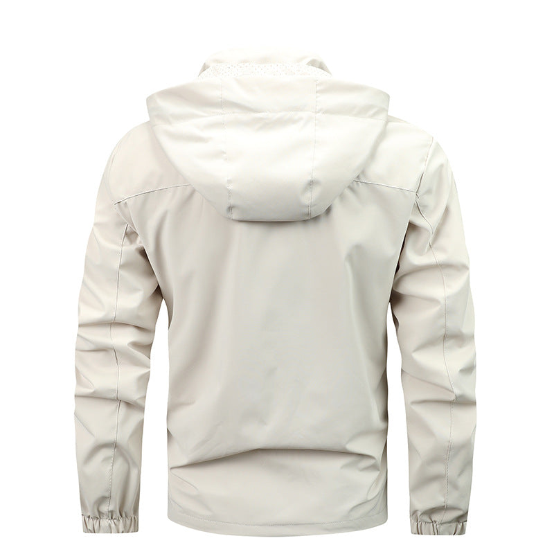 Herren Outdoor Jacke mit Kapuze & Brusttaschen, Windjacke